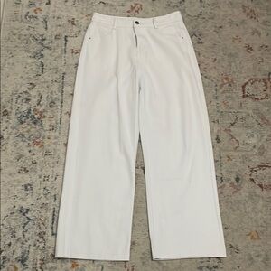 high rise slim straight white jeans